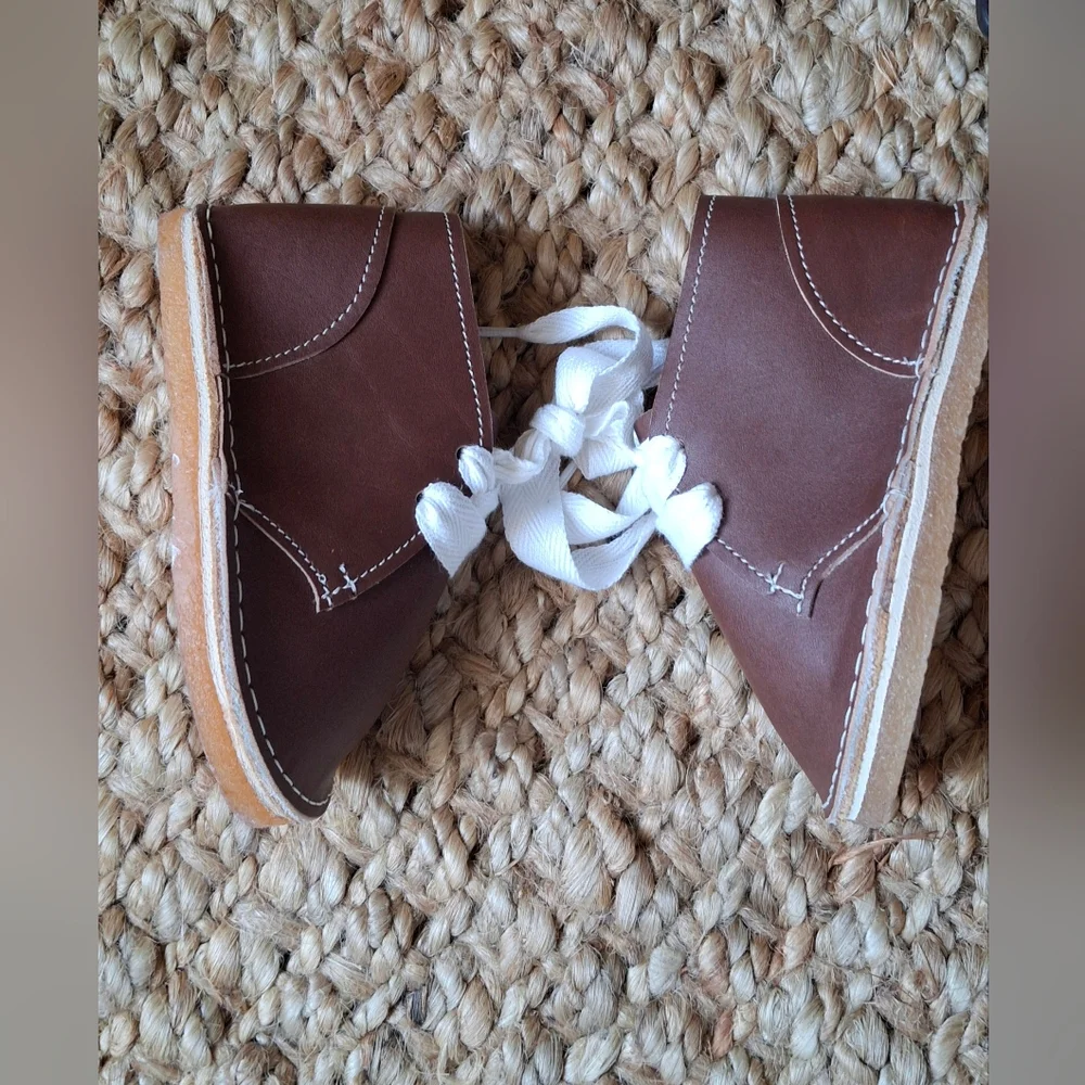 Leather Baby shoes Hand made of texas size 5 old money‎ classic casual christmas